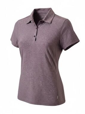 Eddie Bauer Heathered Mauve Short-Sleeve Button Down Polo